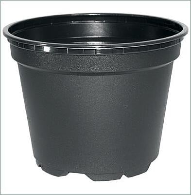 12 cm Black pot The VCH 12 is a Thermoformed  (thin) plastic pot.  There are 1470 pots in each pack. The volume is 0.79 Litre. The width is 12 cm.  The depth is 10.5 cm.