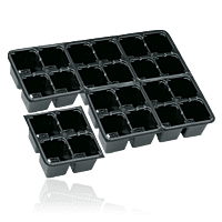 24 cell  Cultivation Tray. This item is on sale.  230 trays per pack. Length 38 cm. Width 28 cm.  Height 6 cm.  Cell ☐ 5,5 x 6,0 cm, 149 ml