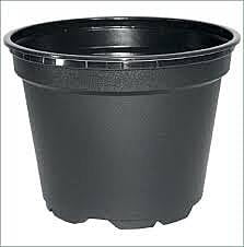 21cm Black Pot  The VCD 21 is a Thermoformed  (thin) plastic pot.  There are 258 pots in each pack. The volume is 4 Litre. The width is 21 cm.  The depth is 15.9 cm.